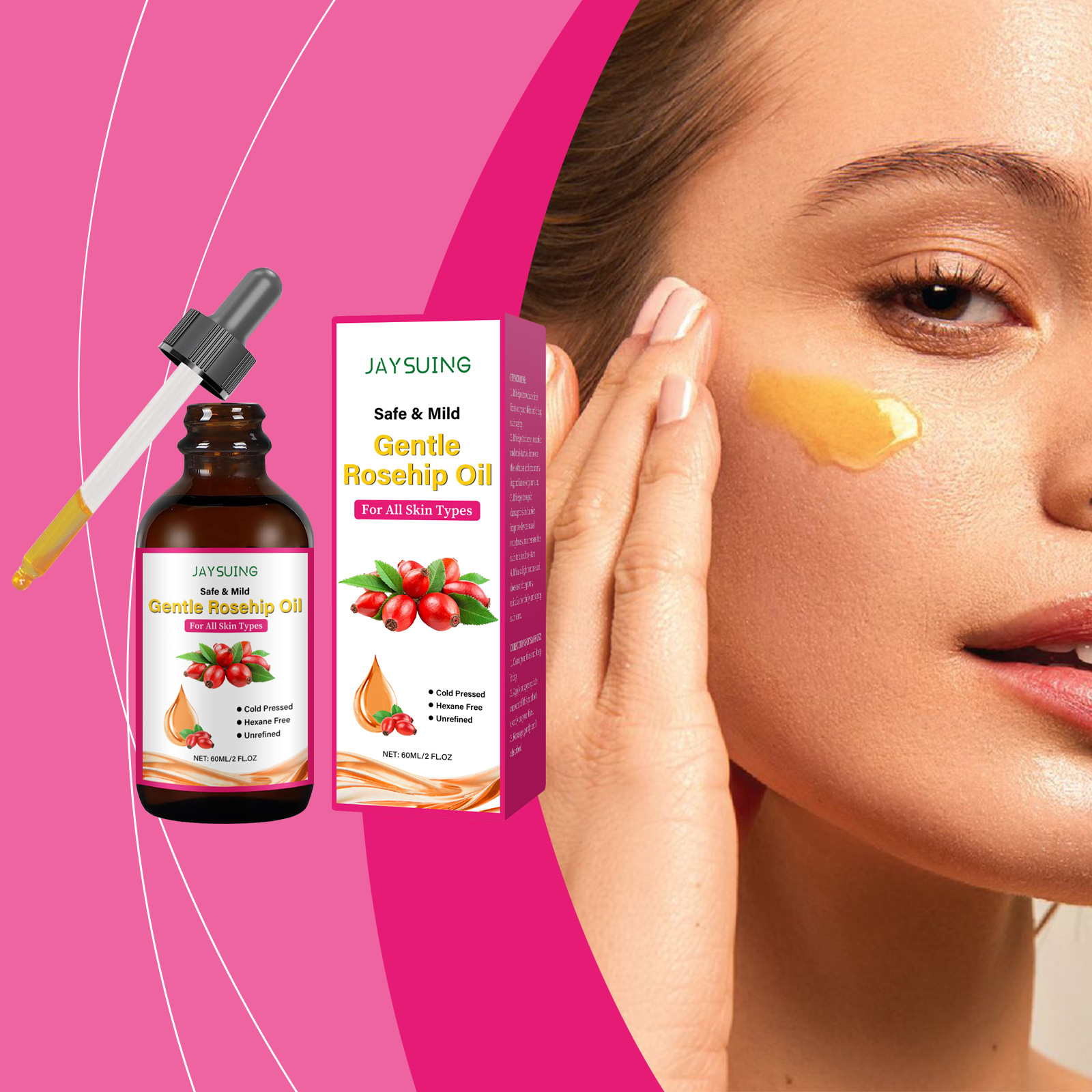 Cold Pressed Rose Hip - FANDAO Rosehip Seed Face Oil -