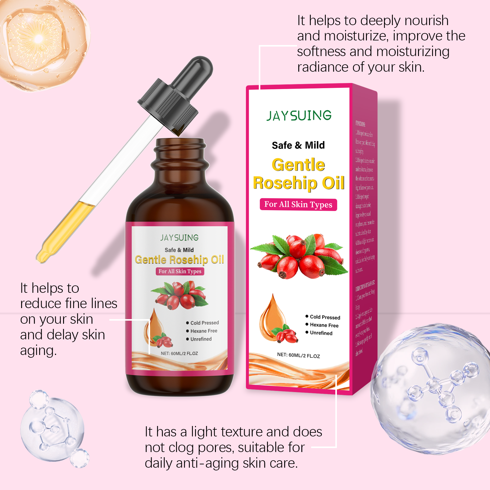 Rosehip Seed Oil for Face Cold - Cold Pressed Rose Hip ulasan dan harga