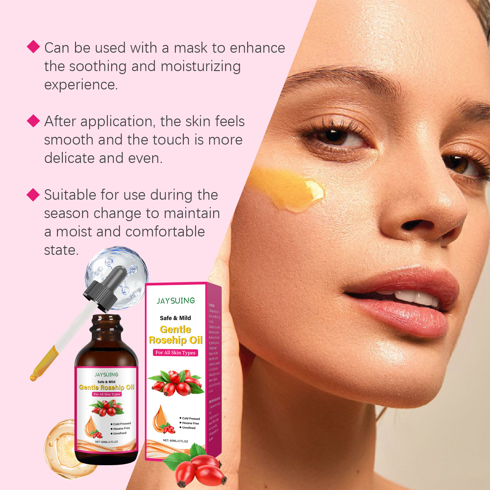 FANDAO Rosehip Seed Face Oil - - Cold Pressed Rose Hip ulasan dan harga