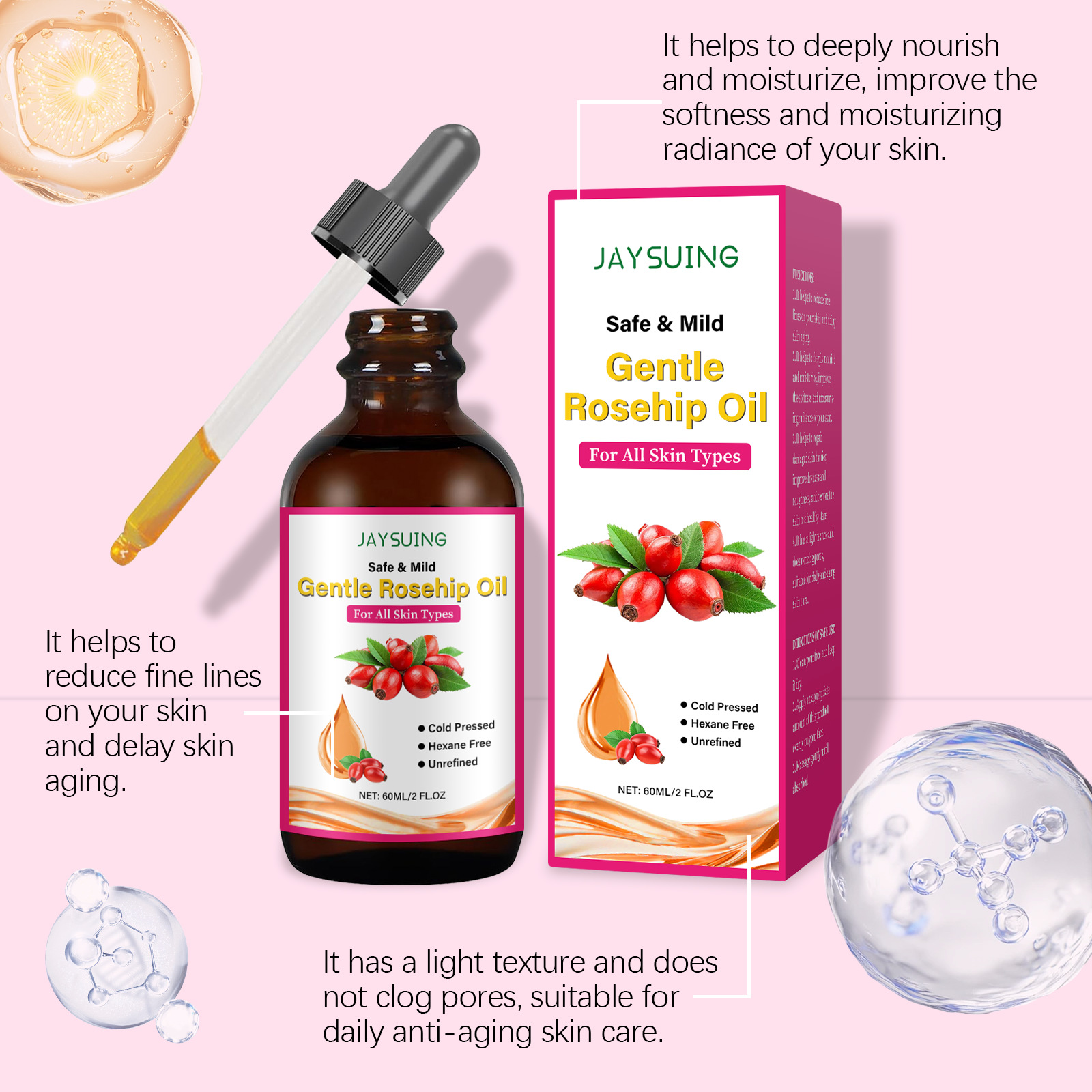 FANDAO Rosehip Seed Face Oil - - Cold Pressed Rose Hip ulasan dan harga
