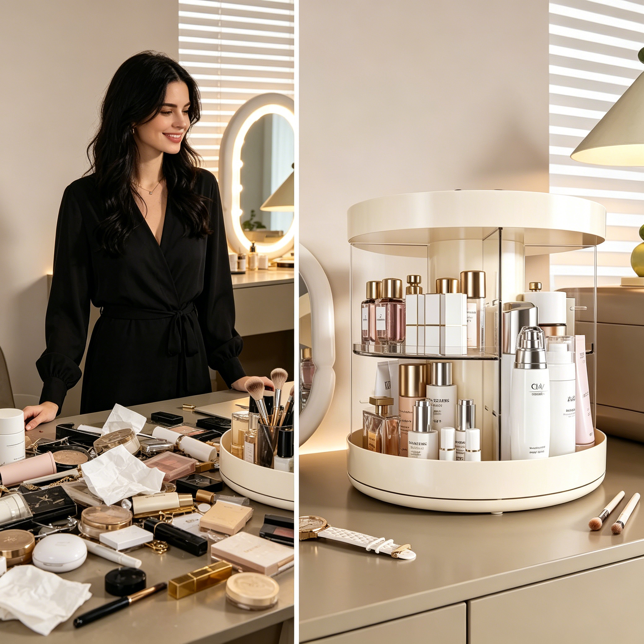 Rotating Layered Makeup Organi - Luxury Skincare Design ulasan dan harga