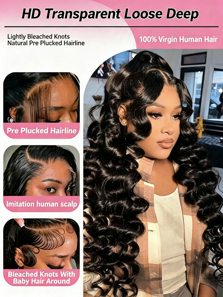 13x6 HD Loose Deep Wave Lace F - Luxury Skincare For Women ulasan dan harga