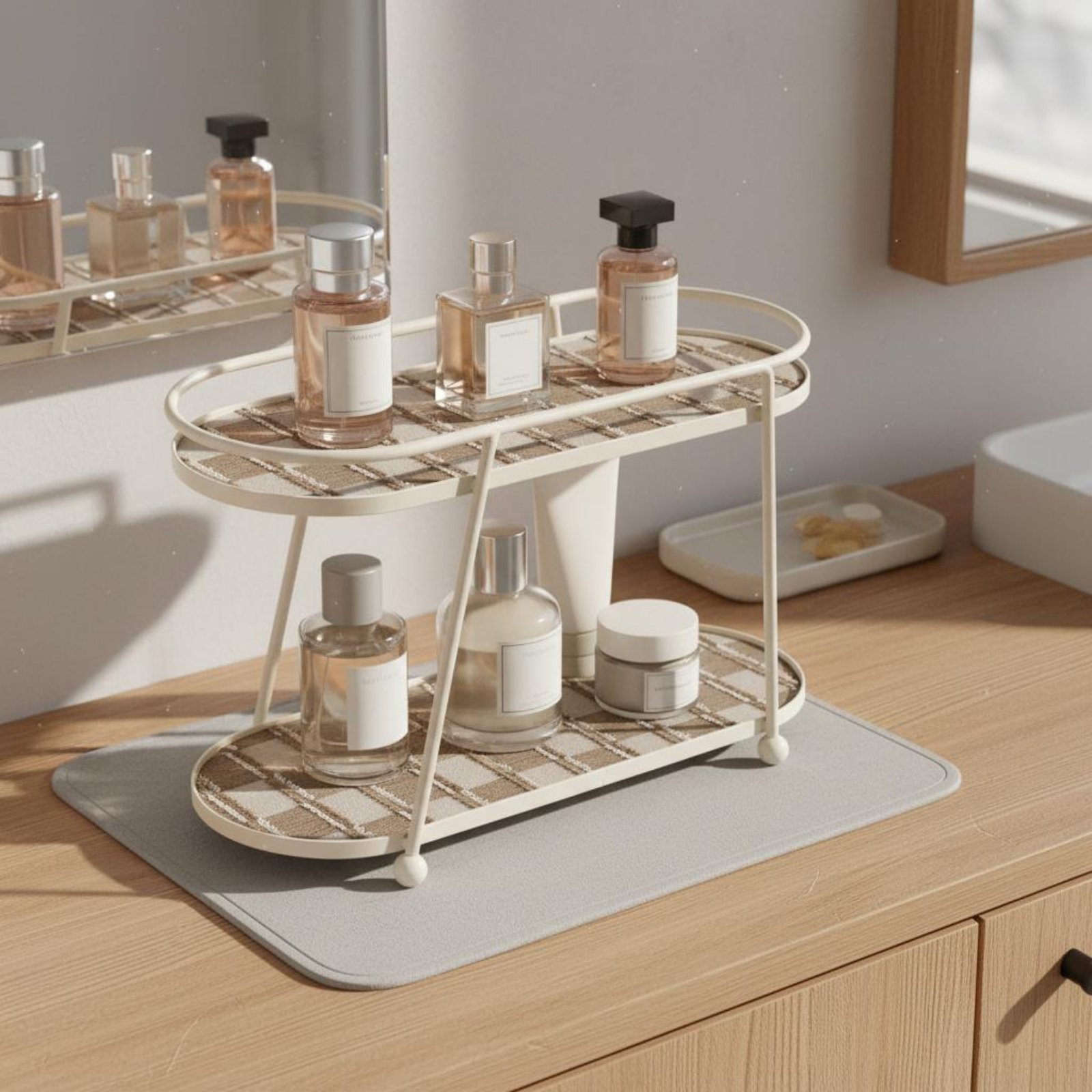Cosmetic Display Rack Decorati - Luxury Skincare Design ulasan dan harga