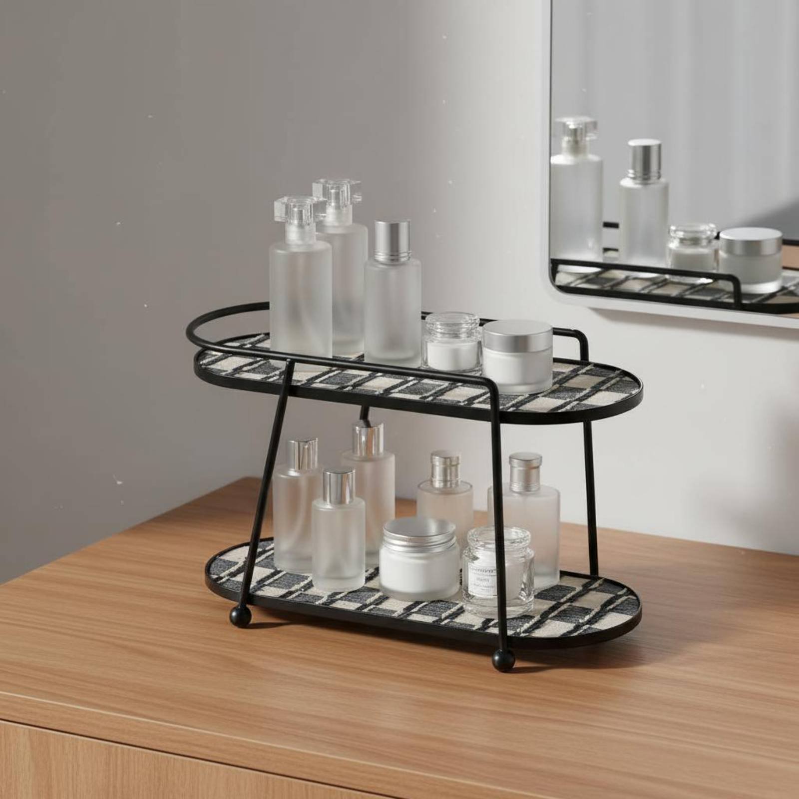 Cosmetic Display Rack Decorati - Luxury Skincare Design ulasan dan harga