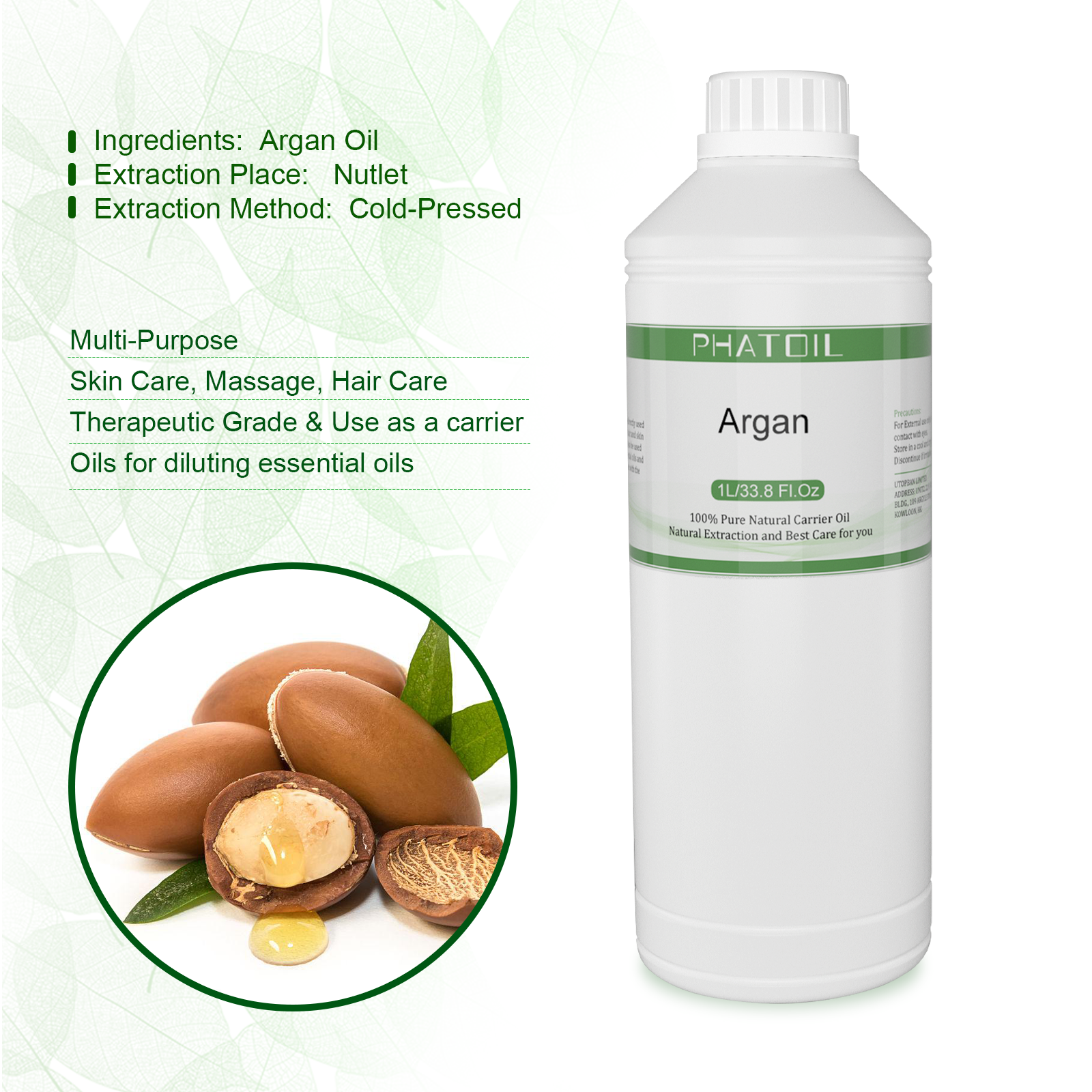 PHATOIL 1000ml Sweet Almond Oi - Cold Pressed Rose Hip ulasan dan harga